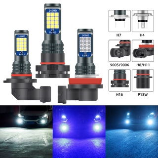 หลอดไฟตัดหมอก led H11 P13W H4 H7 9005 HB3 9006 HB4 h16 3030 24SMD 12v สําหรับรถยนต์ 2 ชิ้น