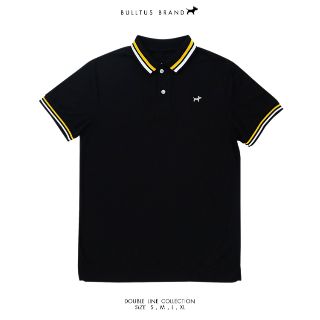 เสื้อโปโล Bulltus  ลายใหม่ล่าสุดมีที่นี่ เนื้อผ้านุ่ม ปกเกล็ดปลา สีดำ