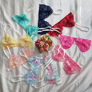 บราชั้นในลูกไม้สไตล์ยุโรปไม่มีซับ มีให้เลือก 9 สี lace bra