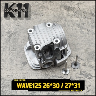 ฝาสูบ wave125 ฝาวาล์ว เเต่ง เเถมไอดี ไอเสีย มี 21-24 24-28 26-30 27-31 4ขนาด ฝาสูบเเต่ง ใส่ลูก54 ลูก57 ฝาสูบเวฟ125