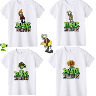 เสื้อยืด พิมพ์ลาย Plants Vs Zombies PVZ สไตล์คลาสสิก สําหรับเด็กผู้ชาย และเด็กผู้หญิง