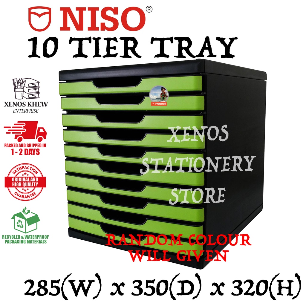 NISO 8855 DOCUMENT DRAWER 10 TIERS [RANDOM COLOUR]
