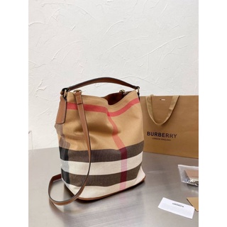 BURBE RRY VINTAGE CANVAS BUCKET BAG