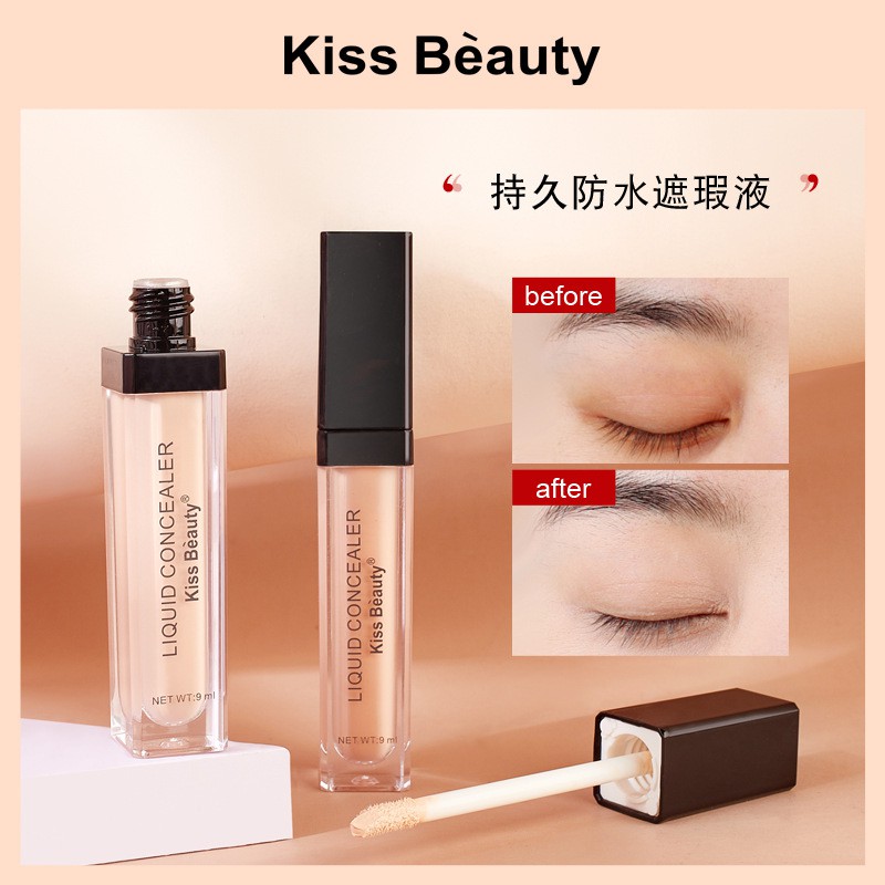 Kiss Beauty เครื่องสําอางคอนซีลเลอร์ไพรเมอร์ให้ความชุ่มชื้นกันน้ําและกันเหงื่อ