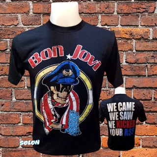 เสื้อวง BON JOVI วงร็อค ไม่มีตะเข็บข้าง คอฟิต ป้ายUS เสื้อวง เสื้อผู้ชาย เสื้อทัวร์ วงร็อคคต่างประเทศ