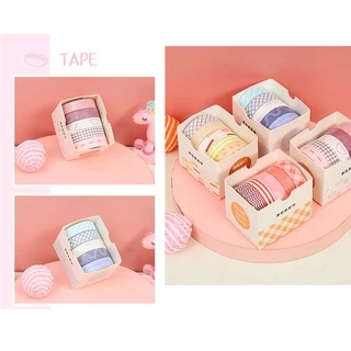 ชุดเทปวาชิขั้นพื้นฐาน 5 ม้วน สําหรับสมุดบันทึกวารสาร สติกเกอร์ตกแต่ง เครื่องเขียนนักเรียน
