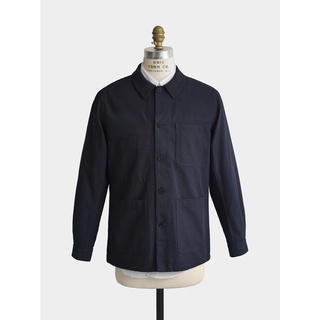 [JBB*] DARK NAVY CANVAS COTTON CHORE JACKET เจบีบี แจ็กเก็ต แจ็คเก็ตลำลองผู้ชาย สไตล์วินเทจ ผ้าคอตตอน สีกรม