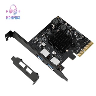 PCI-E to 2-Port USB3.1 Adapter Card USB to PCIE Express Support PCI-Ex4/X8/X16 Slot ASM3142 Chip Expansion Card