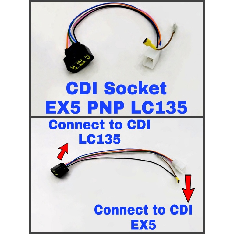 CDI สายแปลงซ็อกเก็ต LC 135 LC135 >PNP> EX5 EX 5 ULTIMO WAVE 110CX ALPHA KSR 110 Racing แปลง