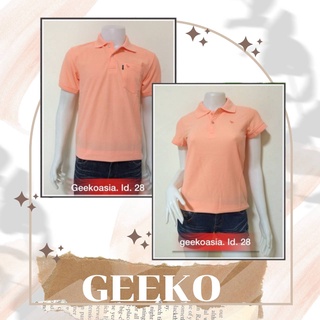 เสื้อโปโลกวาง Geeko แท้100% ชาย/หญิง ID28 สีโอรสอมส้ม