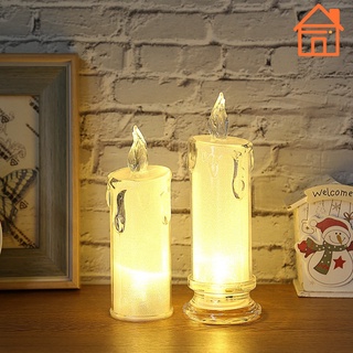 LED Glitter Crystal Candle / Wedding Flickering Ambient Lamp /  Battery Operated  Candles