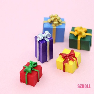 [SZDOLL6] กล่องของขวัญคริสต์มาส ขนาดเล็ก สเกล 1/12 สําหรับตกแต่งบ้านตุ๊กตา 5 ชิ้น