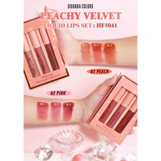 SIVANNA COLORS PEACHY VELVET LIQUID LIPS SET HF5041