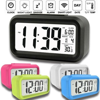 นาฬิกา นาฬิกาปลุกตั้งโต๊ะเรืองแสง ดิจิตอล LCD Clock NO.1019