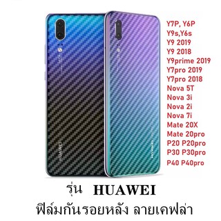 ฟิล์มกันรอยหลัง ฟิล์มหลังเคฟล่า Huawei  Nova 2i / Nova 3i / Nova 5T / Y9s / Y6s / Y7P 2020 / Y6P 2020  ฟิล์มหลัง