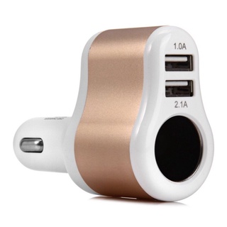 Hoco รุ่น UC206 ที่ชาร์จในรถ ชาร์จเร็ว Car Charger 3.1A 2usb 2.1A+1A ของแท้100% สีทอง