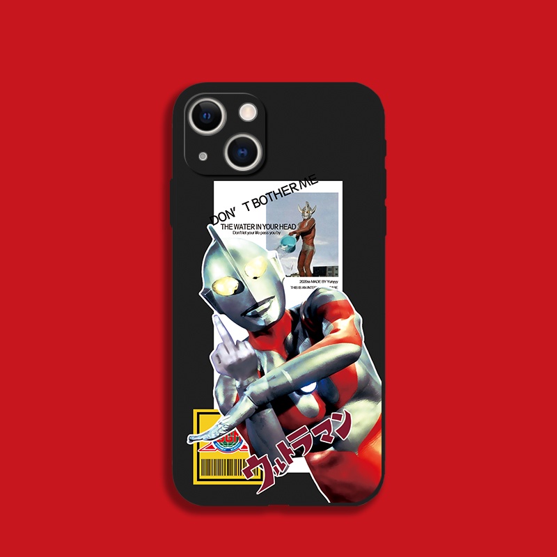 Ultraman เคสโทรศัพท์มือถือแบบนิ่ม ลายอุลตร้าแมนตลก สีดํา สําหรับ Case iPhone 13 mini 11 12 Pro Max 6s 7 8 Plus Se2 Xr X 14 15 Pro Xs Max เคสโทรศัพท์