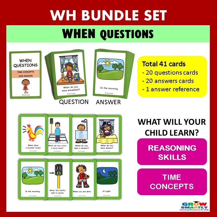 WH คําถาม BUNDLE ชุดการ์ดเพื่อการศึกษาการ์ดแฟลชภาษาอังกฤษส รูปที่ 8