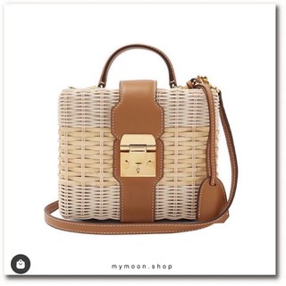 F3 Small square rattan woven handle and shoulder bag กระเป๋าหวายสานถือได้สะพายได้