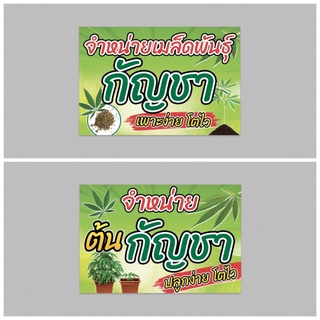 ป้ายไวนิล จำหน่ายต้น เมล็ด ทนแดด ทนฝน เจาะตาไก่ฟรี