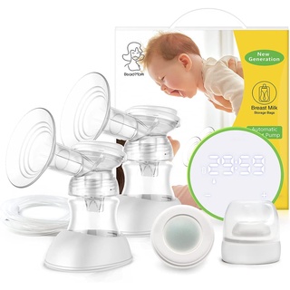 Beard Mom Double Electric Breast Pump Fully Automatic Double Pump Portable Electric Breast Pump, Smarte LCD Touch Screen