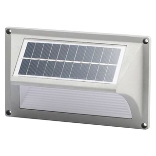 ไฟผนังภายนอก ไฟติดผนัง SOLAR CELL EVE WSL-02 1 วัตต์ สีเทา เหลี่ยม โคมไฟภายนอก โคมไฟ หลอดไฟ GARDEN LAMP 546554 ALUMINIUM