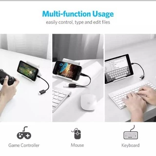 UGREEN รุ่น 10396 Micro USB to USB 2.0 สายยาว 12cm, OTG Cable On The Go Adapter Male Micro-USB to Female USB