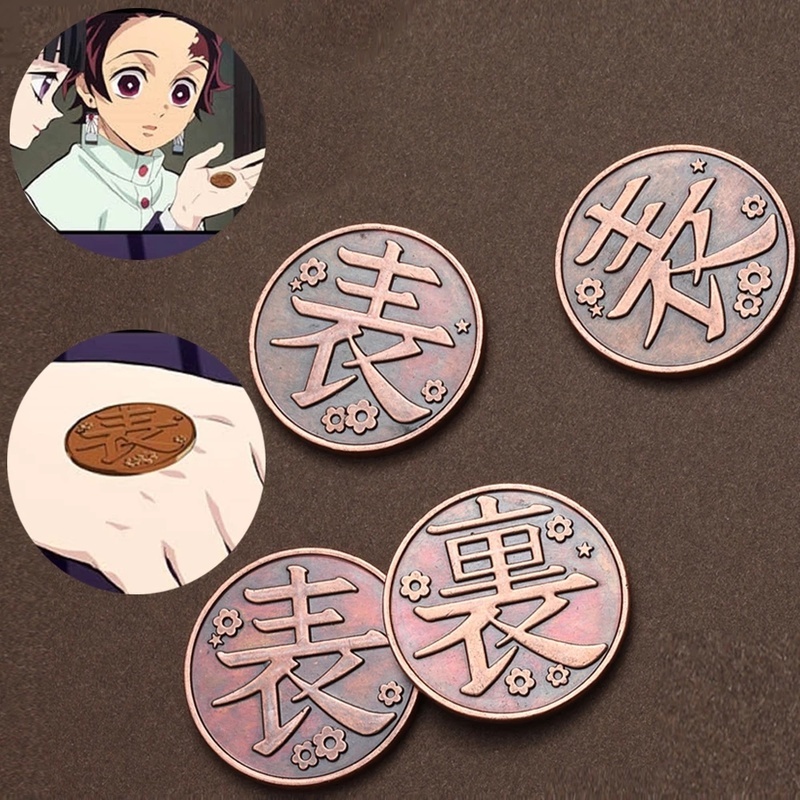 Anime Demon Slayer Coin Cosplay Tsuyuri Kanawo Kochou Shinobu Metal Tokens Collection Prop