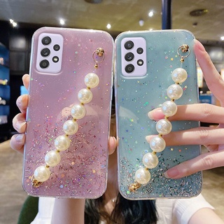 เคส ซัมซุง Samsung A52S A51 A71 5G การออกแบบเลื่อมดาวแวววาว สายสั้นคล้องมือ เคสโทรศัพท์ Samsung A52S เคสซิลิโคนนิ่ม