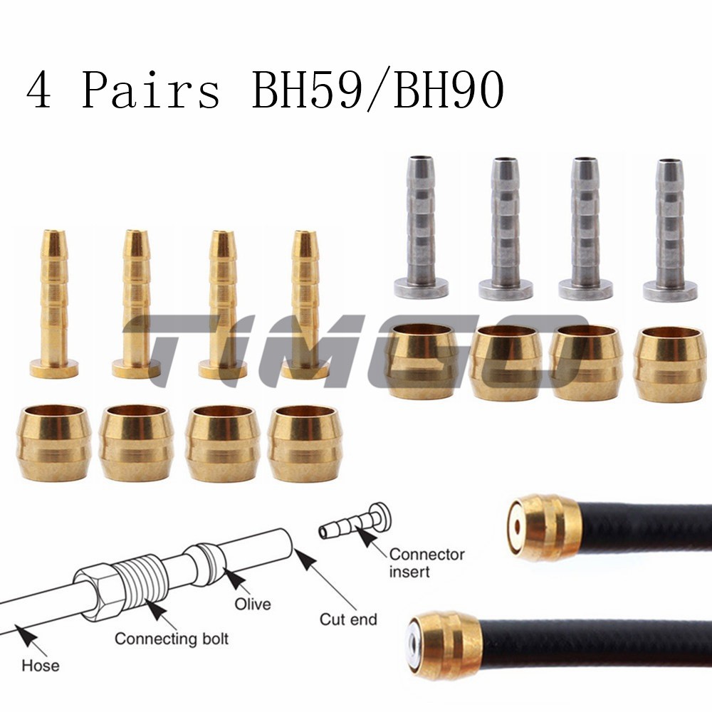 4 คู่ SM-BH59 BH90 Shimano จักรยาน MTB ไฮดรอลิก สายเบรค มะกอก เชื่อมต่อ แทรก