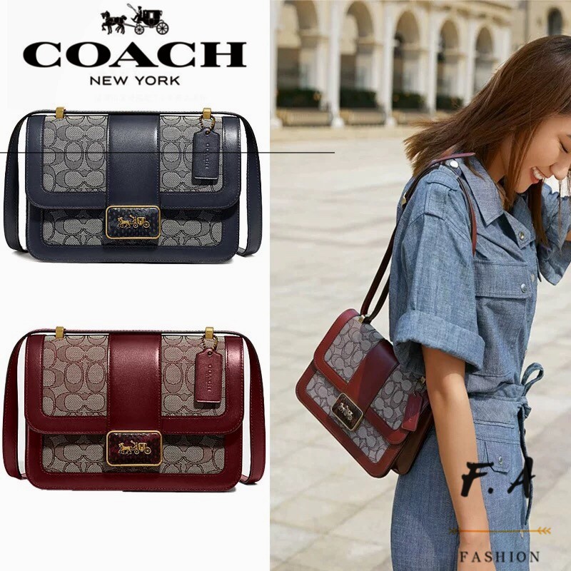 F.A ว่าแท้100%  Coach 4615 สินค้าใหม่ / Alie Ladies Small Square Bag / Shoulder Crossbody Bag / Flip