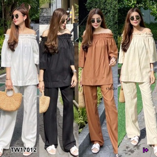 Linen Off-The-Shoulder Set เซตเสื้อเปิดไหล่ทรงปล่อย