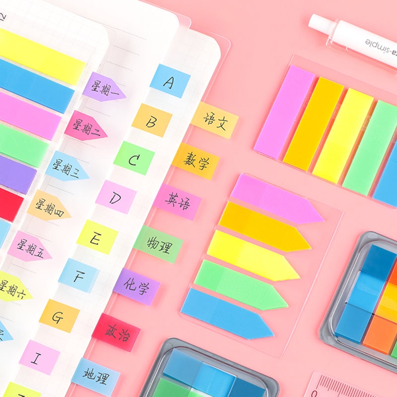 1pc กระดาษโน้ตคั่นหน้า แบบมีกาว หลากหลายสี สำหรับจดบันทึก
