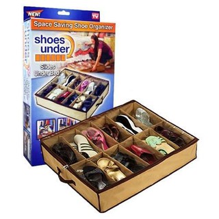 ที่เก็บรองเท้า Shoe Under Space Saving Shoe Organizer สีน้ำตาล