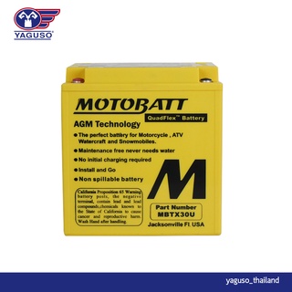 แบตเตอรี่ MOTOBATT Quadflex MBTX30U แบตรถจักรยานยนต์บิ๊กไบค์ Harley-Davidson