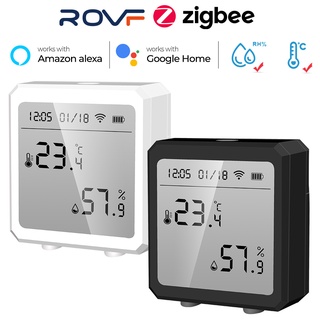 Rovf Tuya zigbee เครื่องวัดอุณหภูมิ และความชื้น อัจฉริยะ หน้าจอ LCD