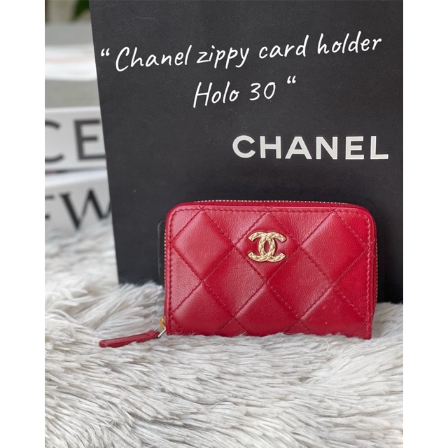 Chanel zippy card holder holo30 อะไหล่ light gold