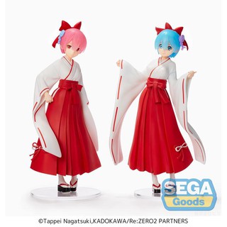 [คู่ 2 ตัว]​ SEGA : SPM Re:zero Rem/Ram Shrine Maiden Ver. (ของแท้)