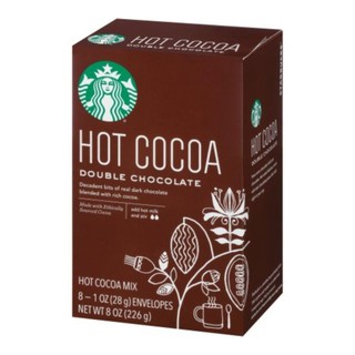 STARBUCKS Hot Cocoa Mix Double Chocolate Powder (USA Imported) สตาร์บัคส์ โกโก้มิกซ์ปรุงสำเร็จ 28g.x 8sachets