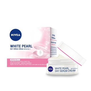 NIVEA White Pearl SPF33 Day Cream Serum 50ml. นีเวีย เซรั่มครีมบำรุงผิวหน้า สูตรกลางวัน บำรุงผิวหน้าขาวใสดุจไข่มุก