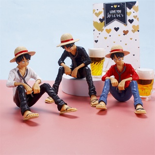 โมเดลฟิกเกอร์ One Piece One Piece Q Version Straw Hat Pirates ลูฟี่ สําหรับตกแต่งรถยนต์