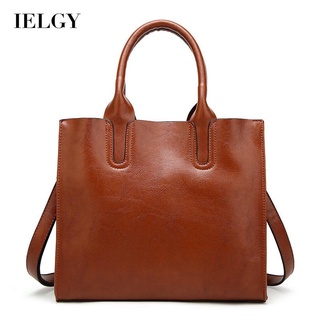 IELGY Fashion Tote Handbag Shoulder Bag Retro Oil Leather Large Capacity