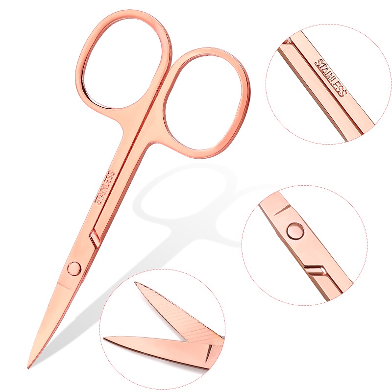 กรรไกรตัดขนคิ้ว สเตนเลส อเนกประสงค์ สําหรับแต่งหน้า - รูปที่ 3