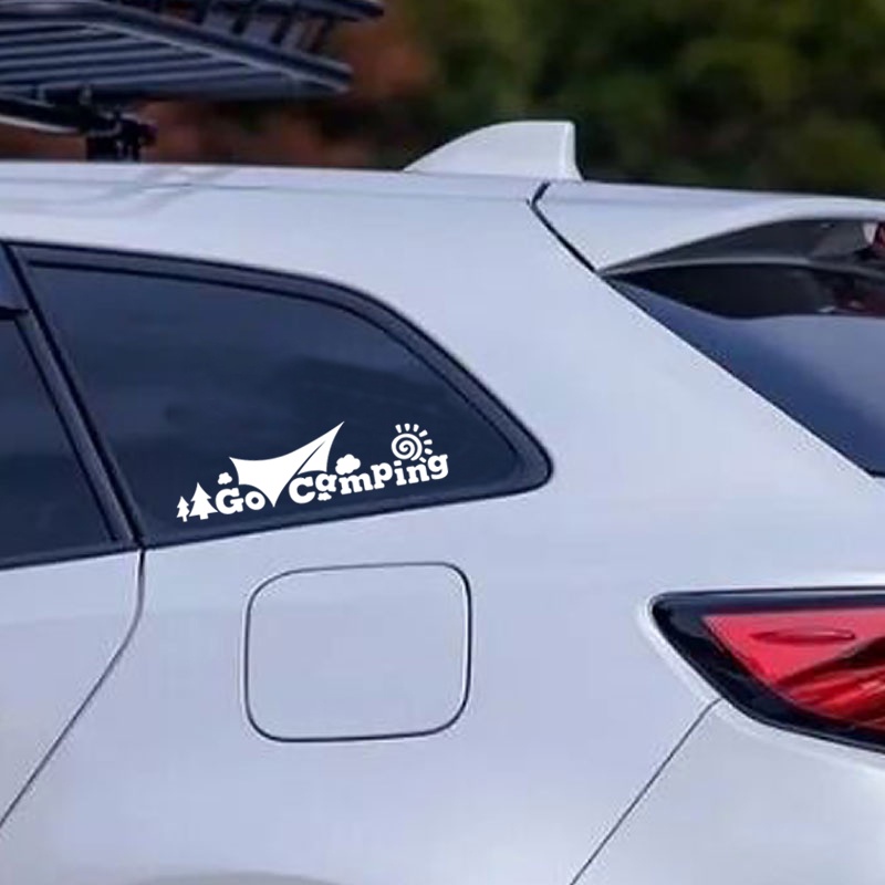 A5333.Go Camping สติ๊กเกอร์ติดรถยนต์สติ๊กเกอร์สะท้อนแสง Go Camping สติกเกอร์ตกแต่งหน้าต่าง Outdoor Camping สติกเกอร์ตกแต่งสะท้อนแสง Scratch สติกเกอร์ - รูปที่ 2