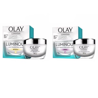 Flash sale Olay ลูมินัส กล่องขาวเขียว [ขายแยกชิ้น] day/night cream 50g.