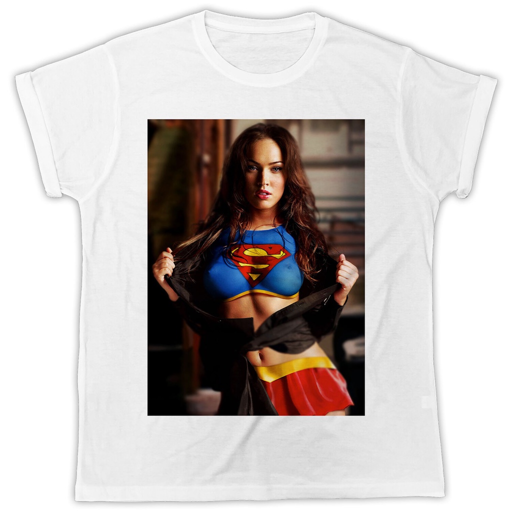 Diy Shop เสื้อยืดผู้ชายพิมพ์ลาย Megan Fox คุณภาพสูงในอุดมคติ