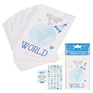 🌟พร้อมส่ง🌟 การ์ดไมล์สโตนอายุและพัฒนาการของลูกน้อย Wrap &amp; Roll 30 Baby Boy Memorable Moments Cards