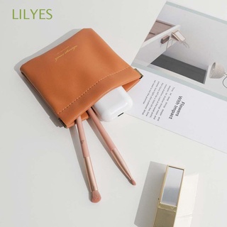 Lilyes กระเป๋าเครื่องสําอางกระเป๋าหนัง Pu กระเป๋าใส่หูฟังขนาดเล็กแบบพกพา