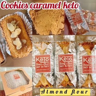 คุ้กกี้คาราเมลอัลมอนด์คีโต Almond caramel cookies keto 1กล่อง =6 ชิ้น