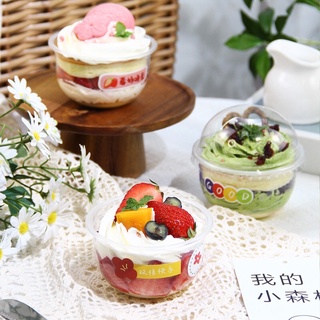 B015 พร้อมส่ง!(แพค25ถ้วย+ฝา) ถ้วยpetใส่ขนม cupcake มูสเค้ก สไตล์เกาหลี